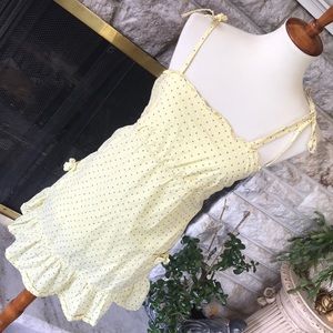 Y2k Yellow polka dot dress